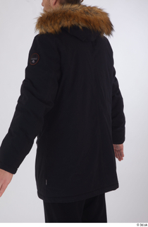 Arvid black coat black parka dressed sports upper body 0004.jpg